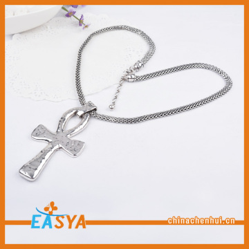 Cross Necklace Silver Plated Baltic Amber Necklace