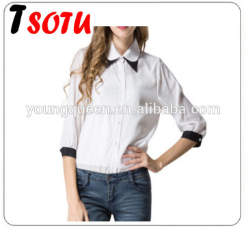 F6 white shirt seven sleeve chiffon shirt ladies shirt design
