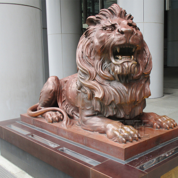 Popular Designs Life Size garden cast copper bronze lion sculpture