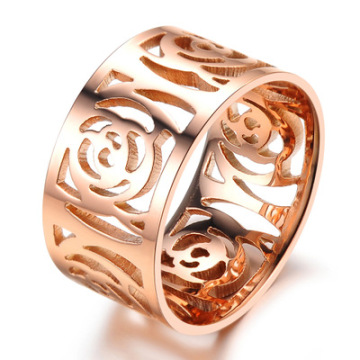 Fashion Ring jewerly Rose Hollow Design Ladies Finger Ring