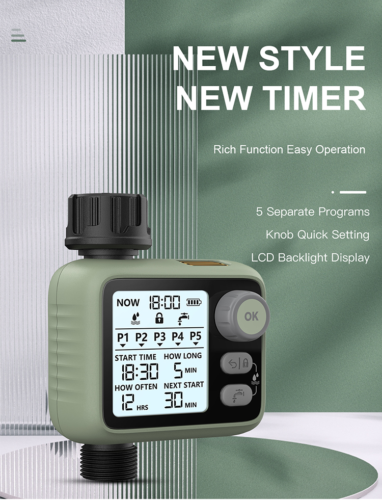 Automatic Backlit LCD Display Digital Smart Irrigation Water Timer Controller System For Outdoor Use