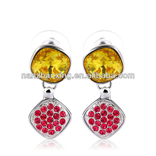 Made with austrian crystal 18k gold plated colorful earrings