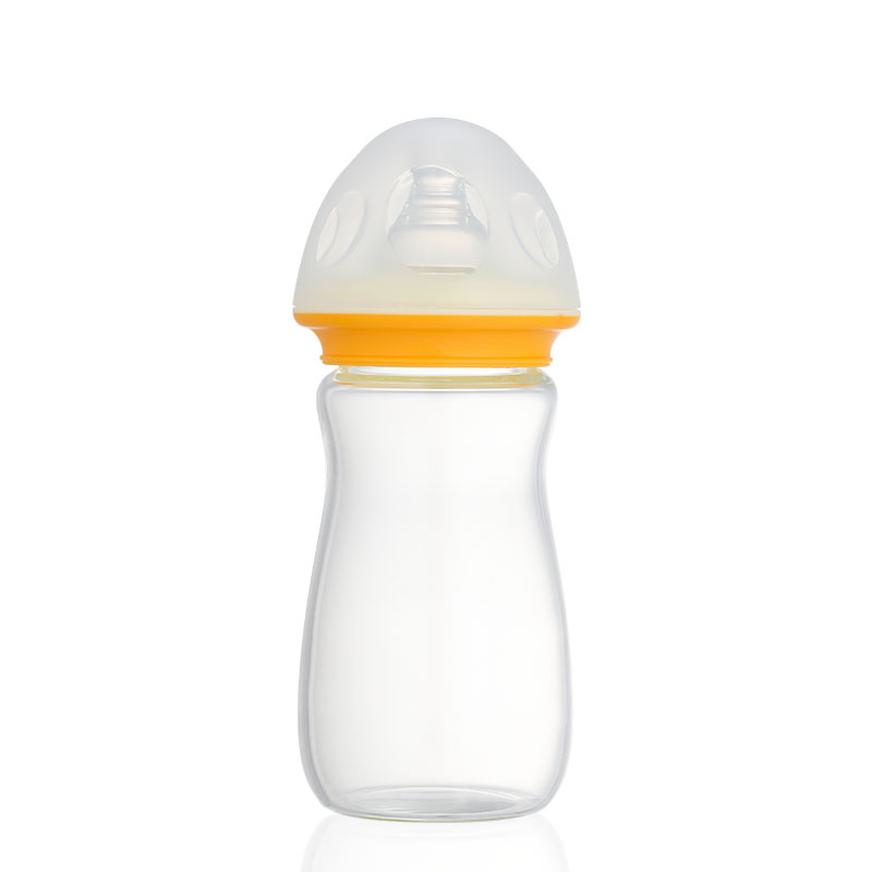 Cute Anti Colic Wide Neck Baby Feeding Glass Bottles Baby Feeder Bottle