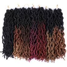 Wholesale Synthetic Gypsy Locs Extension Braids Wavy Curly Crochet Braid Hair Goddess Faux Gypsy Hair Locs