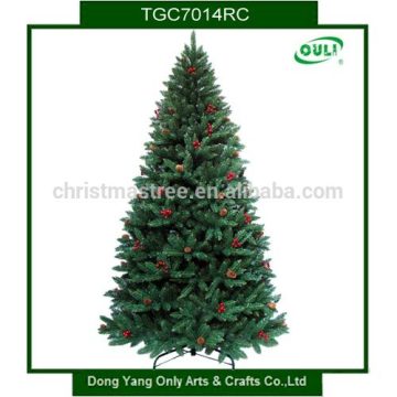 pvc christmas tree with red berries and pine cone