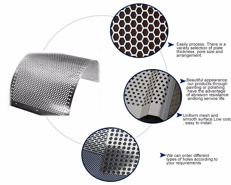 aluminium round hole perforated metal mesh sheet/ steel perforated metal mesh