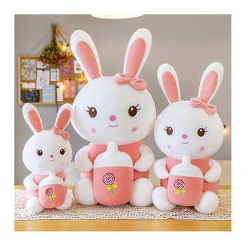 Factory Wholesale Custom-Size Milk Bottle Plush Bunnies