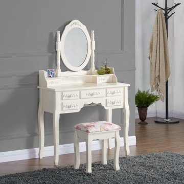 Cheap 7 Drawers Mirrored Dressing Table