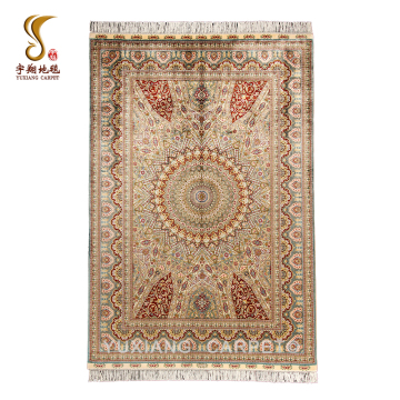 4*6 ft Brown Color 100% Silk Handmade Rugs