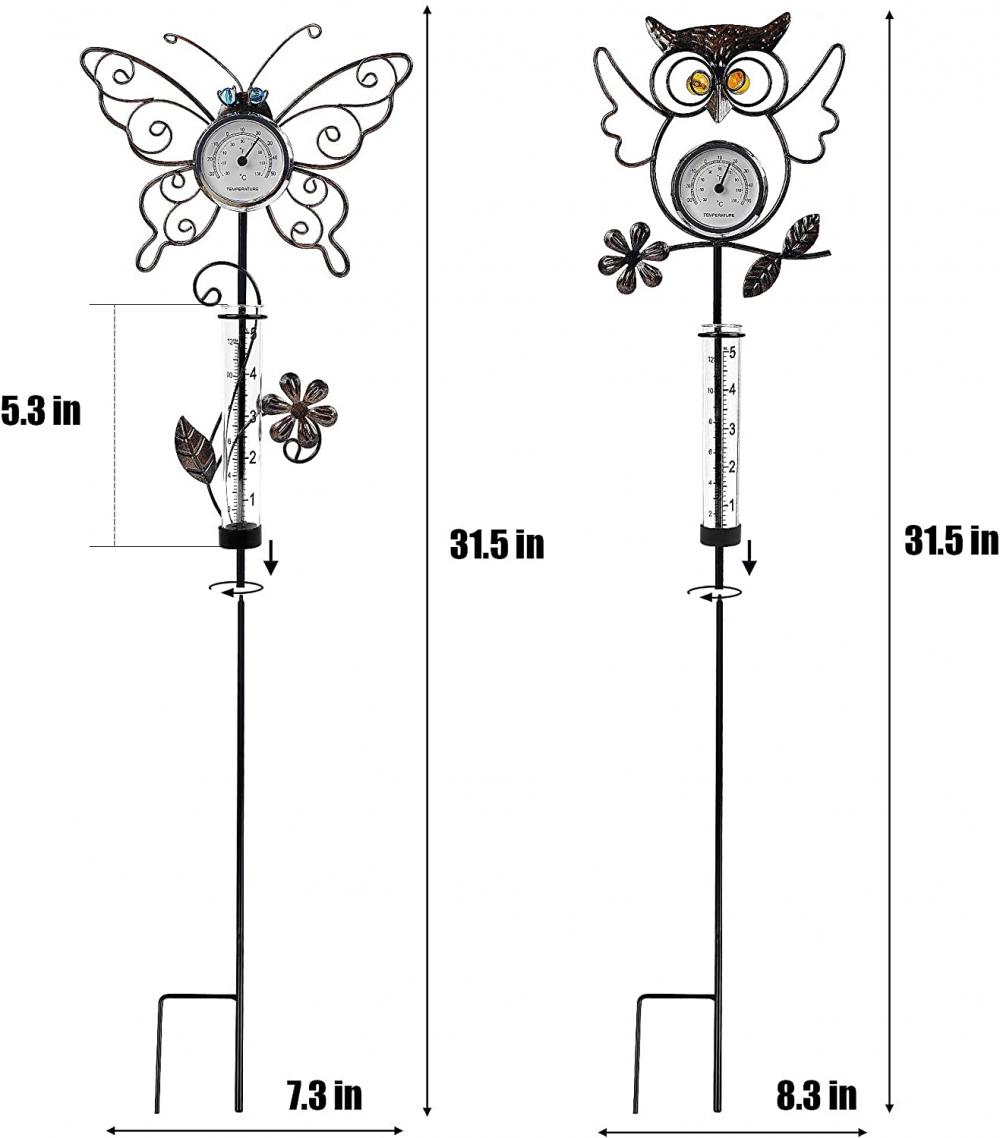 Regnmätare med termometer