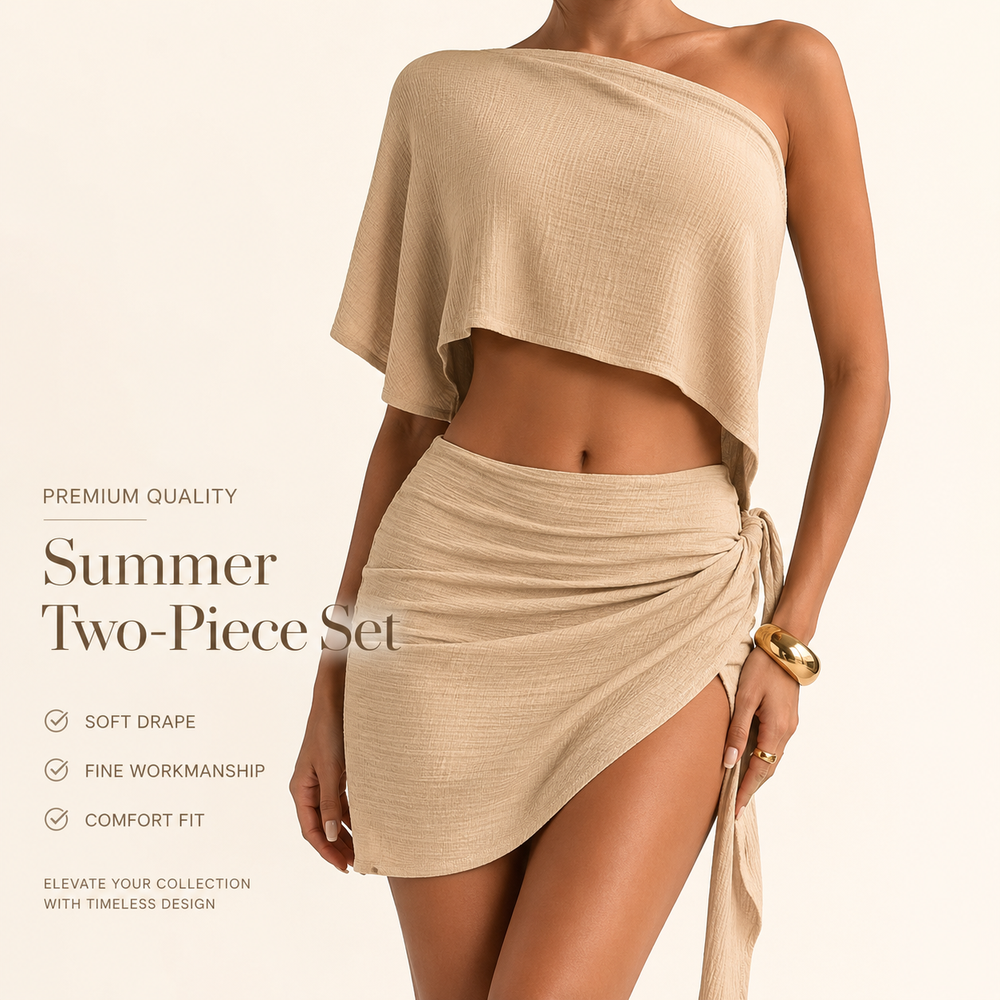 Женский укороченный топ из 2 предметов на одно плечо Women One Shoulder 2 Piece Crop Top