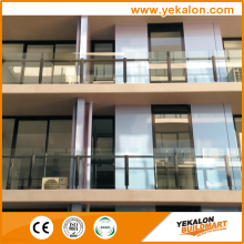 Semi frameless modern durable aluminium glass terrace railing designs