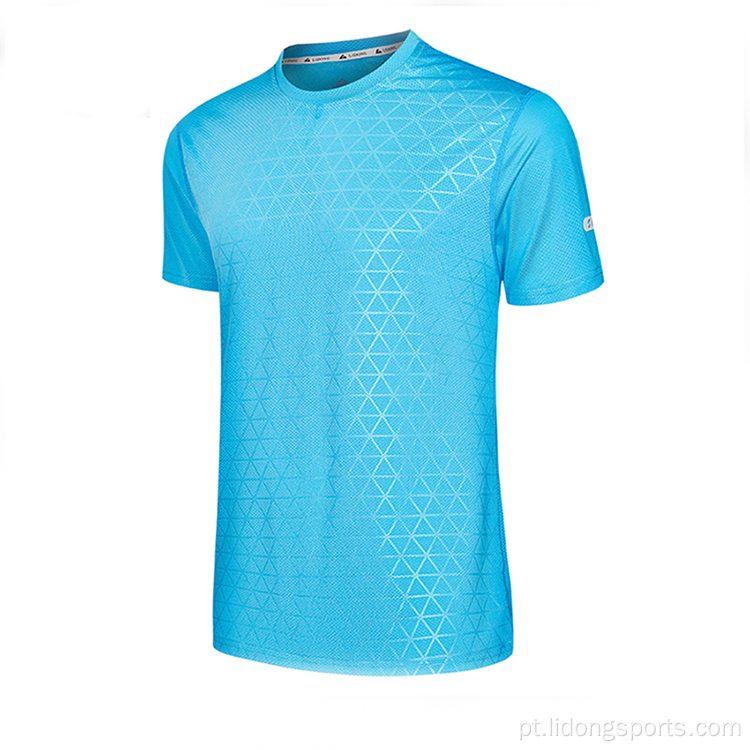 Camiseta esportiva de ginástica seca rápida de alta qualidade no atacado