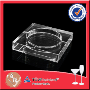 Square Custom Made Clear Heavy Glass Ashtray