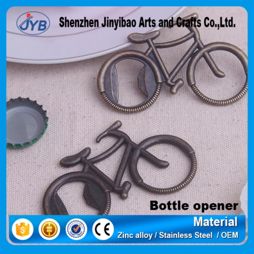 Hot selling wedding gift bottle opener cheap romantic bicycle shape metal beer opener