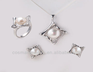 925 sterling silver big costume jewelry sets rings and earrings