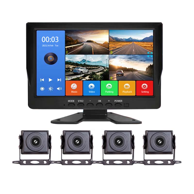 10.1 inch 4 channel vehicle monitor system support Voice control and MP5