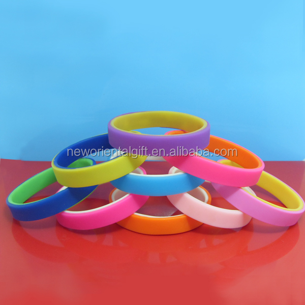 Double Silicone Wristbands/two layers bracelets/two sides bangles