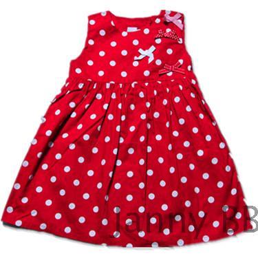 vestido rojo de la princesa de los puntos de las muchachas con los bowknots