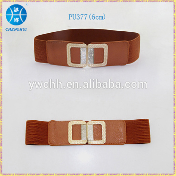Crystal elastic belt women's wide elastic belt