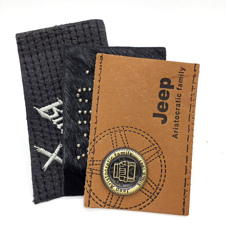 custom private brand jeans leather label design