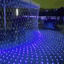 LED Net Mesh Fairy String Lighting - Outdoor Christmas Waterfall Blue Net Light