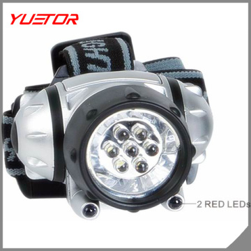 popular and multifunction 7white+2red LED ABS AND PS headlamp