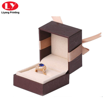 Cajas de joyas de anillo de lujo elásticas cerradas