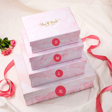 Custom Gift Packaging Pink Marble Wedding Box