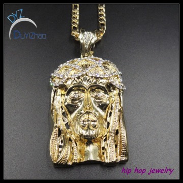 Hip hop Fashion Bling Bling Hip Hop Religious Jesus Pendant Necklaces