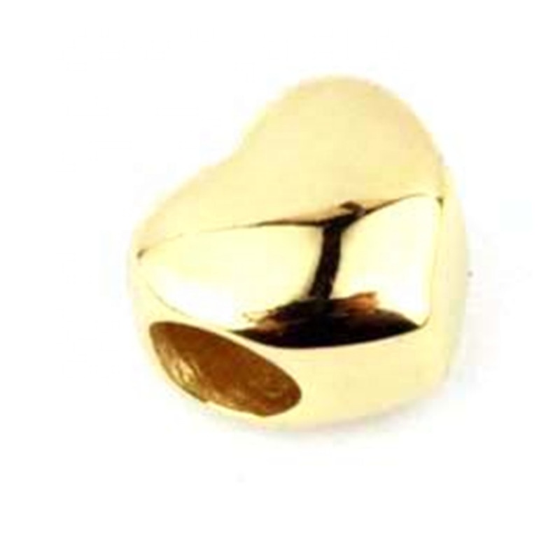 Gold heart bead stainless steel bead