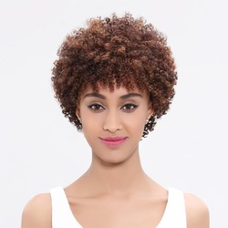 Factory Supplying wigs human hair wholesale weaving Short Remy Hair Afro Kinky Curly Machine Made Human Hair Wig