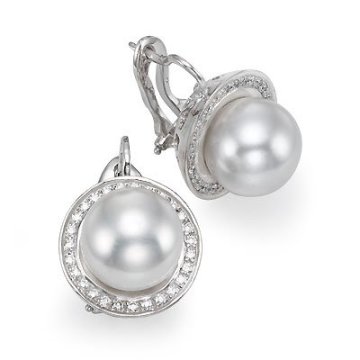 White Pearl Earrings