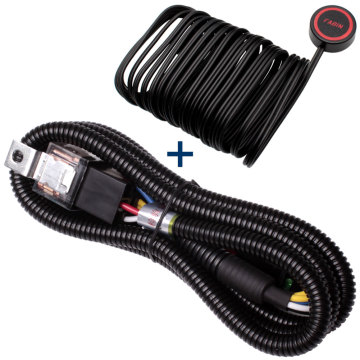 Complete 12V 80A Horn Wiring Harness Relay Kit with 3M Wire and Horn Push Button