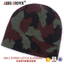 Promotion Custom Cheap Acrylic Knitted Beanie Camo Beanie Hat
