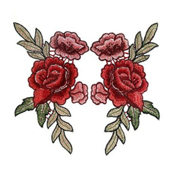 Chinese Peony Flower Applique Embroidered Patches