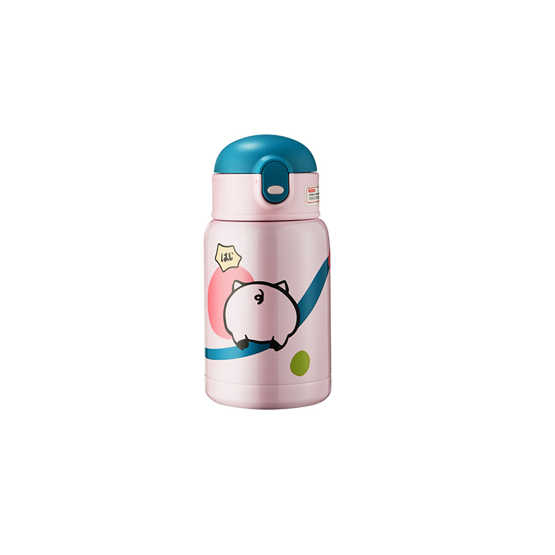 różowa butelka na wodę dla dzieci 304 z paskiem pink 304 kids water bottle with strap