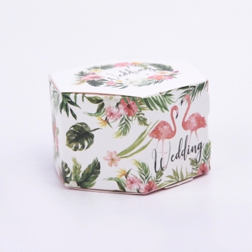 Luxury Hexagon Shape Flamingo Paper Gift Paper Box