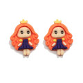 100Pcs Kawaii Resin Cartoon Princess Flatback Anime Character Girls Figurines Bow Embellishment Hair Bow Center Jewelry Crafts