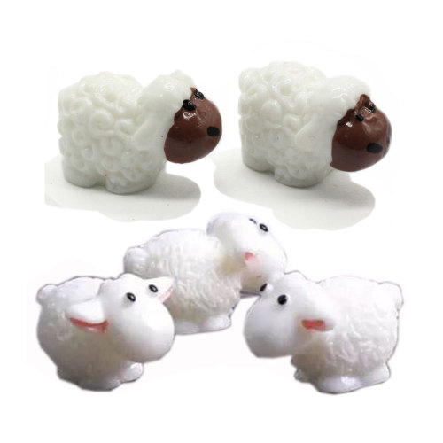 100 pièces Kawaii 3D petite Statue mouton animaux résine fée jardin Figurines décor à la maison bricolage prairie ornement Art travail ferme