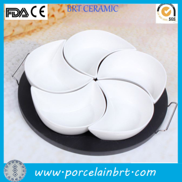 Unique Black Platter White Food Serving Ceramic Dishes