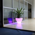Pot de fleur lumineux en plastique décoration de la maison LED planteur