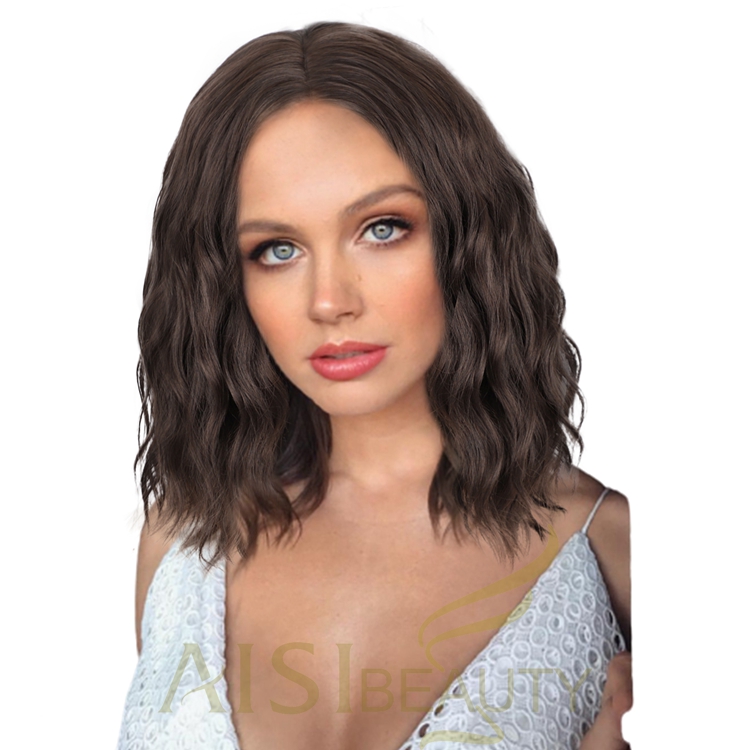 Aisi Beauty Wholesale Glueless Bob Curly Wave Beauty Cheapest Top Quality Short Cheap Mixed Brown And Black Lace Front Wig