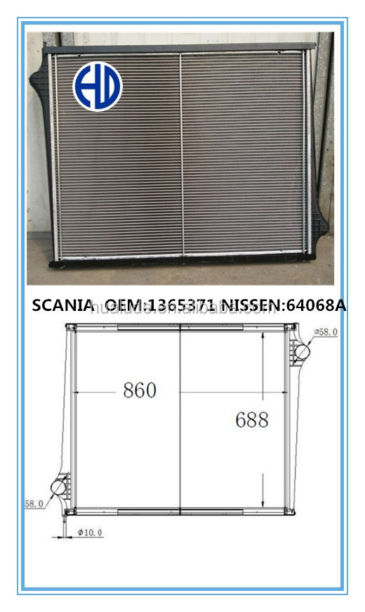 aluminum truck radiator for scania