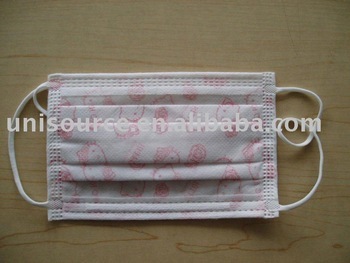 Disposable face mask with cute printing