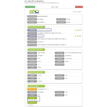 Penebat - Data Perdagangan Import AS