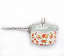 18cm Enamel Fry Pot With Stainless Steel Handle