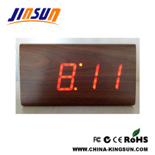 Wood Alarm Led Clock Office Table