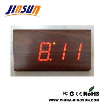Wood Alarm Led Clock Office Table