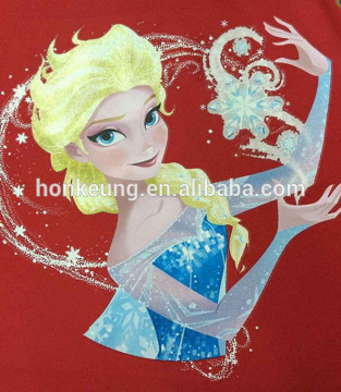Fashion glitter heat transfer design on garments